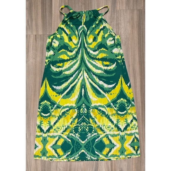 INC International Concepts Green and Yellow Dress Size Large - Picture 3 of 8